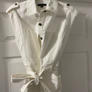 Banana Republic Sleeveless Utility Jumpsuit Cream